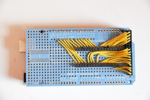 Figure 4. The proto shield after soldering headers and wires on.