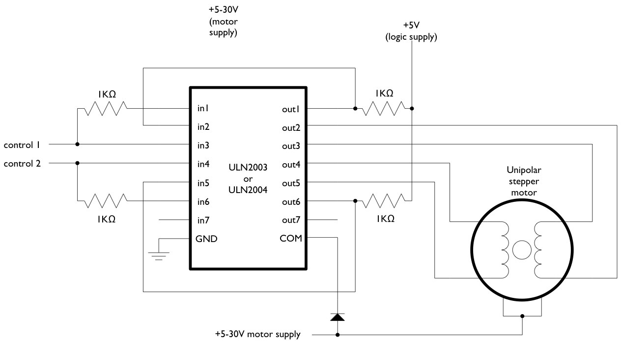  Stepper  Motors  code circuits  construction